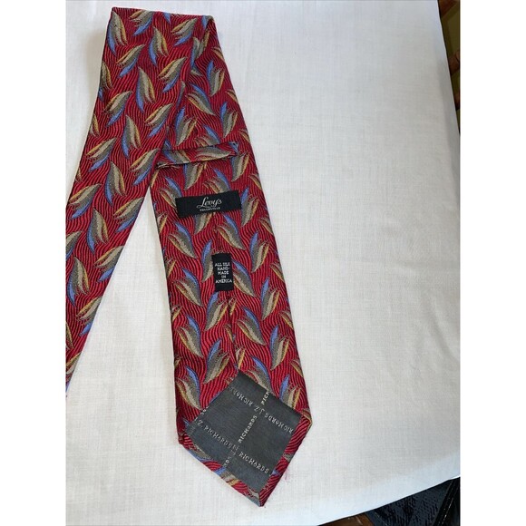 Levy’s Dress Tie Men’s Size 58” Red Floral 100% Silk Designer - Picture 8 of 12